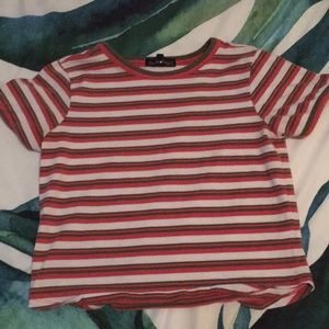 Stripped slightly cropped t-shirt